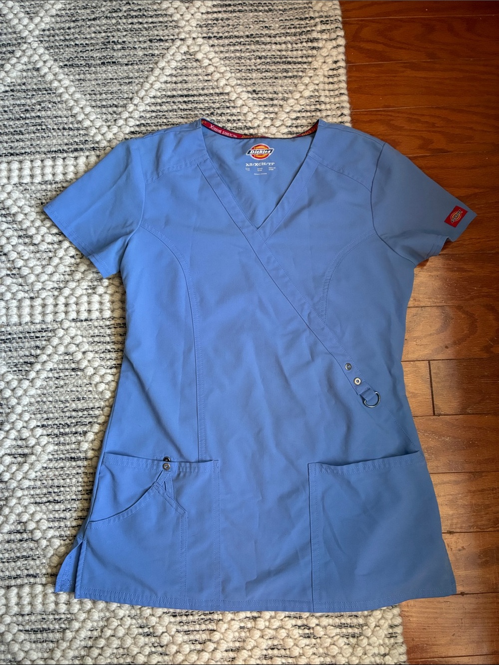 Dickies short-sleeve faux wrap scrub top